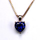 Remnant heart-shaped tanzanite pendant for women, sterling silver single pendant, tanzanite sapphire necklace, versatile blue simple gemstone pendant, white gold (main stone 10X10mm) without chain
