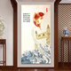 Carpe sautant sur la porte dragon peinture suspendue sautant sur la porte du dragon entrée en entrée verticale décorative koi autocollants poisson étudiant affiche inspirante yl691 version verticale 60 * 120 cm de papier photo + cadre en bois doré peinture suspendue