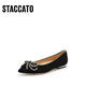 Sijiatu 2025 Nouveau Velvet Dream Elegant Commutant chaussures plates chaussures simples bouche bouche chaussures de femme 9a962aq5 noire noire 36