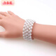 Korean style fashionable multi-layered pearl-encrusted diamond-wrapped spiral bracelet with spring flowers, wide bracelet for women, elastic wide bracelet, main picture