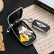 Mutuo Herren Auto Schlüsselbeutel Business Genauer Leder Textur Zipper Universal große Kapazität kreativer Taille hängen Multifunktionsschlüsselbeutel Doppelschicht Reißverschluss-Dark Kaffee