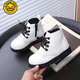 G.Duckkids Little Yellow Duck Style British Martin Boots Children's PU Leather 2025 New Spring and Autumn Girls Short Boots Student Boy 6629 Negro 21