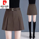 皮尔卡丹（pierre cardin）品牌2024春夏季高腰a字百褶半身裙新款高腰气质百搭显瘦气质时尚 卡其色 9906 L 105斤-115斤