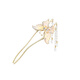 Nianfu New Chinese Style Butterfly Pearl Hairpin for Women Ancient Style Tassel Temperament U-shaped Hairpin Mid-Autumn Festival Gift for Girls White Butterfly Two-Tooth Hairpin