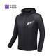 Bimax 2025 new men's and women's running light windbreaker sports jacket breathable hooded lightweight breathable racing jacket top Knight Black Male XL