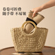 Siggi linen straw hat women spring and summer French retro fisherman fashion casual seaside vacation flat brim foldable sun hat