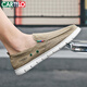 
CARTELO men's shoes summer 2025 Korean version of canvas shoes men's versatile breathable one-foot lazy casual shoes men khaki 43
