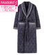 Modal Flanell Cotton Nighthots Herren Dreischicht verdickte und ausgedehnte große Pyjamas im Winter plus Samt warmes Bademantel 9923# L (170)