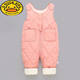 G.DUCKKIDS little yellow duck children's overalls for boys and girls in autumn and winter all-in-one velvet cotton pants for babies with open stalls for children and infants thickened outer coffee color plus velvet thickening 90