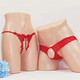 
Mie Lanat couple underwear men's sexy double lingerie female sexy lace thong couple flirting and speaking without taking off large size red + black one size