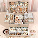 
Yunya children's jewelry box set princess hair accessories gift box girls' house play toys 7-14 years old girls' birthday gifts 167 pieces of brown double opening headdress [skin like cream]