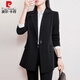 Pierre Cardin plus size plus size professional women's suit, fat, high-end, slim, interview formal suit, spring and autumn work clothes, black jacket XL 120-140Jin Jin is equal to 0.5 kg