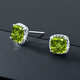 GEM STONE KING 3.4 Carat Green Peridot Earrings 10K Gold Classic Princess Colorful Earrings for Girlfriend’s Birthday Gift Green Olive