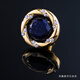 Kuxuan Retro Gold Men's Broche Deep Blue Round Artificial Starry Sky Stone Collar Pin traje Pin Broche Button Button Fun Spider Brooch