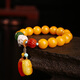 JIYAO Xiangzhenfu natural beeswax bracelet female chicken oil yellow single circle DIY bracelet amber small Pixiu beads 11mm yellow honey beads about 11mm