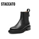 Staccato New Winter Style British Style Boots Chelsea Boots Boots Boots épais talons Bottes de mode Bottes de femmes D9930DD3 Obsidian Black (Single) 36