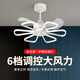 XMSJ北欧风扇灯2024年新款静音主卧餐厅吊扇灯家用一体吊灯现代简约 9227黑60cm-三色-变频六档