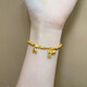 OAZ Golden Bamboo Sand Gold Bracelet for Women, Golden Bead Bracelet as a Gift for Girlfriend, Bamboo Bell Bracelet, Stretch Style
