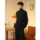 Degarda turtleneck German velvet bottoming shirt for men in autumn and winter new warm inner fit slim long-sleeved T-shirt American handsome sweatshirt GMFS-173 black XL