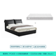 Le lit en cuir de Lin's Home peut être plié et emballé avec un grand lit de chevet, Sac doux à la vache 1M 8 COBIES DOUBLE LIT PC835 LIT DE PLANCHE DE TEA NOIR + 20 cm Matelas 1.8 * 2M