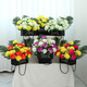Zi Jiafu Qingming Festival with flower tombstone flowers in front of the tomb, artificial flowers, simulated chrysanthemum bouquet, large flower basket, tomb sweeping supplies, yellow set (the base is a paper box)