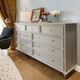 Pleifujiasen American Wood Wood Coffre d'armoire European Style Coffre d'armoire chambre principale Cabinet de rangement de chambre principale Salon Long Multi-Thayer Drawer Cabinet Ivory White Nine Nine Fabst of Cabinet [1800x450x1050]