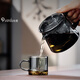 Quandu Teapot Glass Tea Maker Thickened Heat-Resistant Glass Teapot Wooden Handle Filter Teapot Kung Fu Tea Set