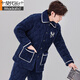 Pajama modal de otoño y invierno de otoño e invierno de tres capas Velvet de algodón de algodón de algodón tibia Conjunto de ropa para el hogar de invierno C9901# Black Grey [Velvet de leche] XL 3 capas [125-145Jin [Jin iguala 0.5 kg]] espesado de tres capas