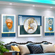 Modernes Licht Luxus Wohnzimmer Sofa Hintergrund Wanddekoration Maler Sinn abstraktes modisches Internet Promi Triple Hanging Malerei Kunstmalmal