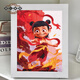 Echtes Nezha 2 Teufel Kinder Sea Diamond Malmalerei Kinder handgefertigtes DIY -Materialpaket Diamond Aufkleber Diamant Stickerei 5d Young 7371 [Holzrahmen + Werkzeuge + Farbbox]