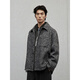 GXG men's clothing, black and gray, simple commuter wool short coat, men's 24-year winter new product, black and gray M