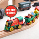 Cibo Cibo (Cibo) HAPE Train Track Track Small Train Track Set Magnetic Locomotive Boy Wood Children's Toys compatible avec HAPE Nanny Blue Retro Electric Three-Pice Set
