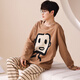 7 Sevfun Seven Color Spun Pajamas Men's Long Dloune Long Dlouns Blouns Spring и лето Всего хлопчатобумажного мультипликационного мультфильма Pure Cotton Home Clothing Set 673 Pure Cotton's Men's Single Cartover XL (предлагается 120-140JIN [Jin равняется 0,5 кг])))