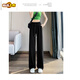 Pantalon de bananier en coton pur au premier diamètre pour femmes en été 2025 Nouvelle version étendue Haute taille pantalon de sport American Sports American 671 # White Grey [Version extra-longue] XL [Recommandé 120-135Jin [Jin est égal à 0,5 kg]]]