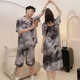 Langsha couple pajamas for women in summer ice silk short-sleeved nightgown new Chinese style home clothes 2025 new Chinese style men MBN_13077# set matching Butterfly M women