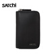 Satchi (Satchi) Bolsa para hombres Genuine Leather Fashion Card Bolet Bolsa de monedas Simple First First Cow Wide Bag Capacidad Bag de la llave para hombres [Negro] Satchi agrega compra y disfruta de la entrega de prioridad