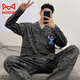 Cat Man (Miiow) Pajamás de algodón puro Spring y Autumn Adolescente Cartoon Estudiante Cardigan Gran tamaño Manga de manga larga Manga Home Clothing 9902 (Cárdigan de manga larga) M
