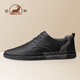 Ram Lederschuhe Herren echte Leder Frühling und Sommer formelle Geschäftsluhe Britische trendige Herren -Freizeitschuhe schwarz 42