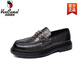 Western Region Kamel echtes Leder-Herren-Slipper fauler Trend Frühling Männerschuhe Britische Freizeitleder Schuhe Koreanische Version von Doudou Schuhen Männer 3518 Schwarz T.S.L Echtes Lederstil-Camel Official 38