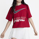 耐克（NIKE）T恤女装 2025夏季新款时尚运动服休闲舒适健身透气宽松圆领短袖 HF6291-687红色 XL