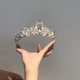 Princess Shiyun’s Bride’s Noble Crown Tiara, On the Run, Exploding Zircon, Cool and Fashionable, Luxurious and High-Value Birthday, Princess on the Run, Black Diamond Style