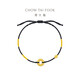 Chow Tai Fook safety buckle black yellow braided rope bracelet EOR1359