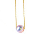 Floating lotus round necklace seawater pearl pendant single clavicle chain a seawater pearl style 7-7 points 5mmx40cm