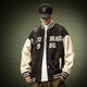 
LAXSESU handsome high street baseball uniform jacket ins trendy clothes spring and autumn loose plus size fat bomber jacket boys green-A160 XL