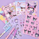 NOUVEAU SANRIO KULOMI Large Blind Sag Student Pinellerie Set Blind Box Sticky Note Book Neutral stylo cadeau 5012 SANRIO BLID BAG [Box Shot 8 sacs]