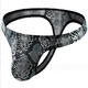 Luzhan men's thong leopard print snake print underwear printed thong low waist 22BK-22 gray leopard print 2XL