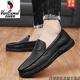 Western Region Camel Dragonfly Leather Shoes Men's Genuine Leather Beanie Shoes Young Soft Skin Sole Pedal Middle-aged Business and Casual Driving Men's Shoes 2629 Black Men's Socks - Camel Official Brand Official Website 39