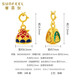 Safir 18K gold pendant for women, national fashion koi seal pendant DIY pendant for birthday gift koi seal pendant - chain not included