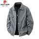 Pierre Cardin jacket men's spring and autumn trendy loose casual jacket men's lapel work jacket men's black XL