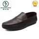 Woodpecker Brand Chaussures de bonnet masculin 2024 Nouveaux chaussures en cuir décontractées en cuir souple TRENDY CHAUSSURES LAZY SOINS TRENDY SHAUTES YL-D829 BRORN 39